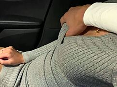 do you see this passionate russian couple giving blowjob in their mercedes in the woods?