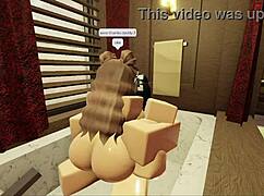 brunette with fat ass sucks and fucks in the bathtub