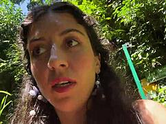 cum on face in public locker room, then cumwalk at the waterfall