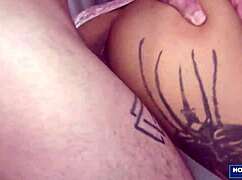 Watch Roxy Lips stretch her cunt and ride Lil Endi's big dick