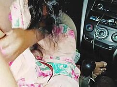 Beautiful Telugu housewife cheats on husband with boyfriend during dirty talk car sex
