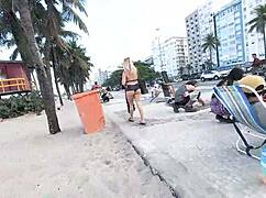 Wearing Mini Short Walking in Copacabana and Guys Eating Me with Their Eyes!