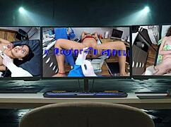 Dr. Tampa Examines Petite Aria Nicole's Natural Tits And Hairless Pussy Backstage.