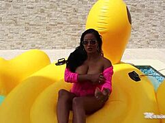 Maxine's Asian Pussy Stretches For BBC Dildo?