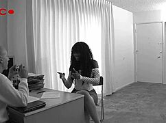 Black babe Nyomi Banxxx says, Pound my pussy with that white cock!