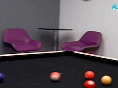 sexy lesbians fucking on the pool table