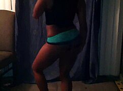 skinny black girl dancing around