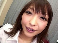 this petite japanese teen 18+ starts with an intense blowjob before getting fucked doggystyle and cowgirl, ending in creampie and cum swallow in uncensored jav