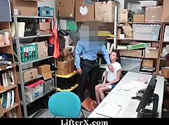 Hey, she got caught shoplifting and had to offer up her tight pussy to the guard 😏