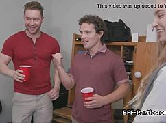 foursome dorm blowjob party