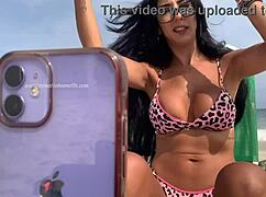 renatinha mello went live on private chat from the beach, showing off big ass anal and blowjob with big black cock in public outdoor exhibitionism
