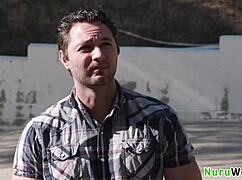 Brad Sterling enjoys naked sensual nuru from sexy teen brunette Xxlayna Marie