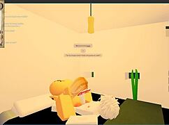 this blonde slut with big tits and ass gets blowjob action on huge cock in yacht room roblox rp collab with catalina2991