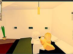 this blonde slut with big tits and ass gets blowjob action on huge cock in yacht room roblox rp collab with catalina2991