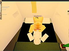 this blonde slut with big tits and ass gets blowjob action on huge cock in yacht room roblox rp collab with catalina2991
