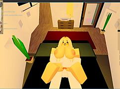 this blonde slut with big tits and ass gets blowjob action on huge cock in yacht room roblox rp collab with catalina2991
