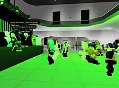damaging with naughty young girls in roblox party hall