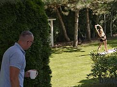 I watched this daddy4k young skinny girl show her boyfriend's stepdaddy the real deepthroat.