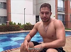 Petite teen 18+ Naty Delgado seduces stepbrother by pool for taboo fuck