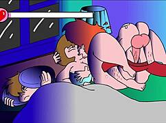 On the couch 3 - flashing comedy with milf on sofa.