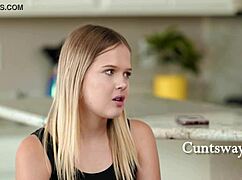 My precious little stepdaughter contrasts innocence with wild fucking and pussy licking from mommy