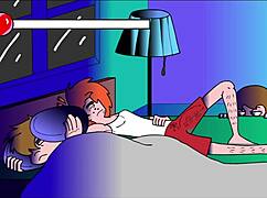 On the couch 3 - flashing comedy with milf on sofa.