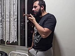 blonde fitness woman rides big clit in casual meet