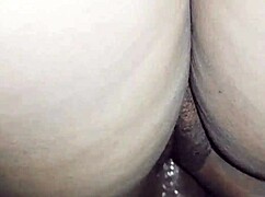 wife squeezes husband's cock with her ass, making him cum three times in throbbing anal creampie
