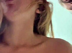 Slut deepthroats big cock in 3some with kissing and creampie