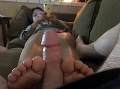 roommate gives pov footjob in dorm