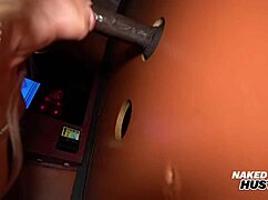 Blonde Wife Stops Weekly at Local Sex Shop Glory Hole to Suck Stranger BBC