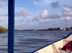 Brazilian Latina Wife Rides Boat Bikini