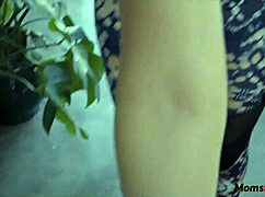 My blonde stepmom serves as my personal maid, her big tits bouncing while she fucks me hard