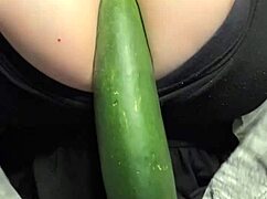 milf masturbating with cucumber to huge squirting orgasm
