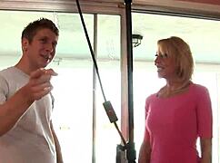 Watch this mature blonde fuck the guy?