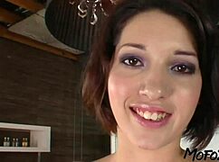 I'm giving this 18 year old amateur a deepthroat facial from my big cock