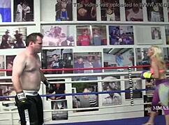 blonde bombshell in mixed boxing
