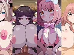 HMV 乳交故事，突出大而多汁的巨乳