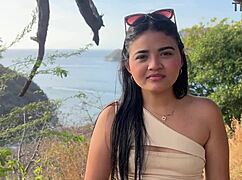 The beautiful tourist teen with a big ass cheated on her husband by taking a stranger's monster cock for cash in hardcore action