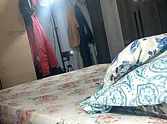 burying hot in the married neighbors ass during a wedding dress anal blowjob session