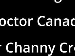 Canadian nurse in latex spreads for doctor during backstage examination