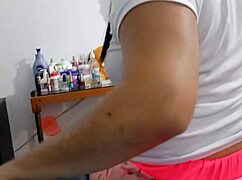 Watch Me Play Games While Stepmom Jerks Me Off with Pink Panties and Her Fat Ass in Secret!