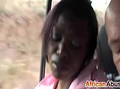 oh man, i can't believe this sexy ebony chick is givin' that joy ride oral service in the car, like ridin' and suckin' with her friend--uh, interrac... wait, interacial vibes