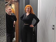 Traveling with stepmom hotel and fucking her big tits and ass