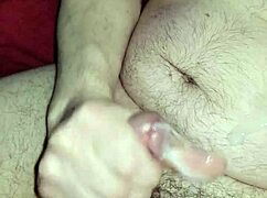 Feeling intense pleasure as dildo makes ass cum
