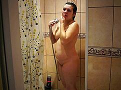 Hidden camera catches russian girlfriend bathing in shower for voyeur fetish thrill