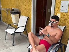 Swing party: two friends for blowjob fun