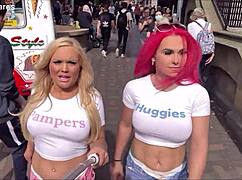 Jessica Morgan And Roxi Keogh Wear Nappies During Outdoor Public Dancing In May 2022