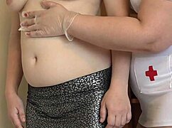 Nurse Fists Pregnant Lesbian In Hospital Gloves