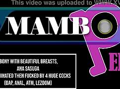 I, Ana Sasuga, get lez dominated then fucked by 4 huge cocks, gaping my asshole.